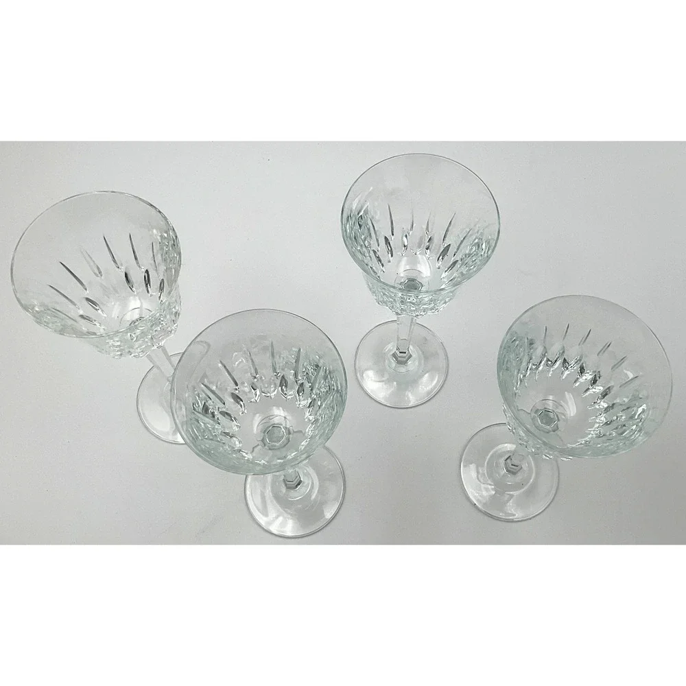 Mikasa Park Avenue Lead Crystal Wine Glasses Set of Four Brand New Vintage 8